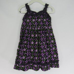 Youngland Purple Violet Flowers Sundress Girl's 4T